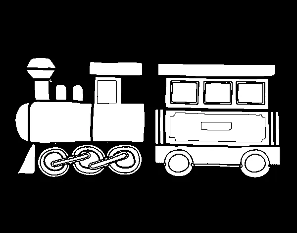 Dibujo de Tren alegre para Colorear - Dibujos.net Dibujo de Tren alegre para Colorear - Dibujos.net