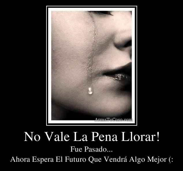 No Vale La Pena Llorar!