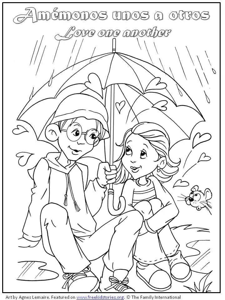 Día de Valentín – páginas para colorear – Free Kids Stories