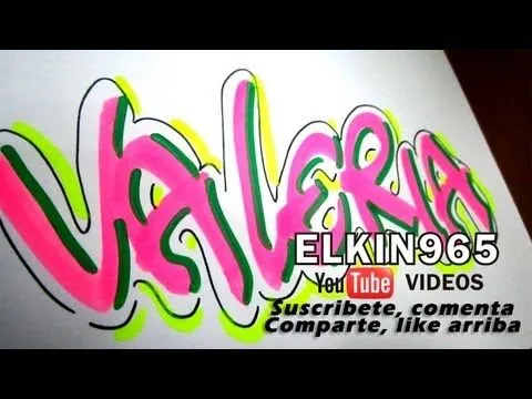 Valeria nombre decorado suscriptor 068 - YouTube Valeria nombre decorado suscriptor 068 - YouTube
