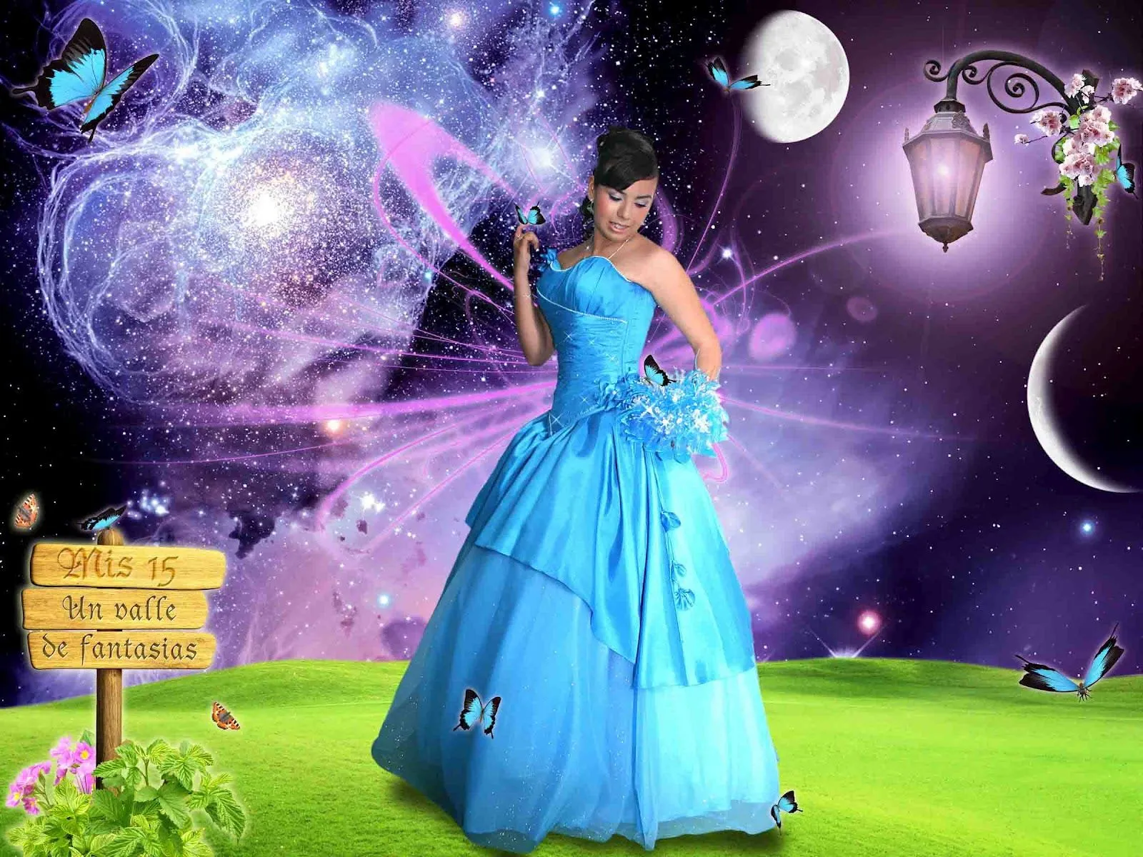 Valle de fantasias para 15 años - Plantillas para Photoshop 2014