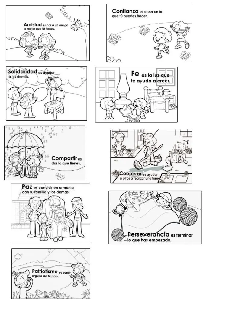 Valores Morales para Colorear | PDF