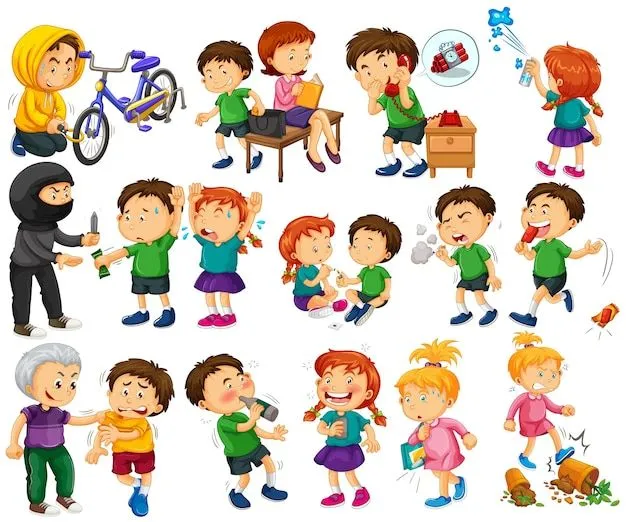 Vandalismo con personas en diferentes acciones | Vector Gratis Vandalismo con personas en diferentes acciones | Vector Gratis