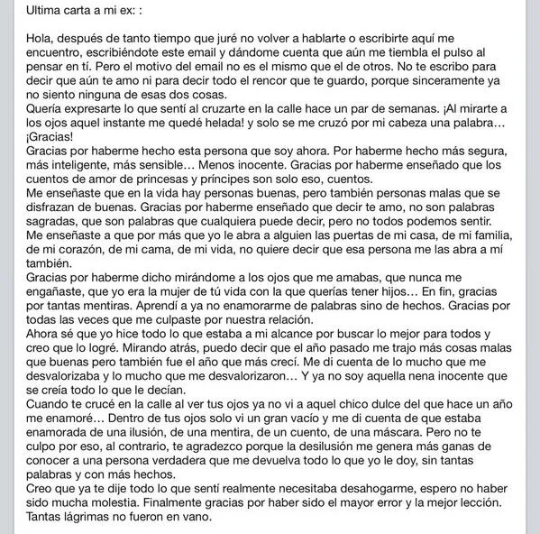 Vanessa❂ on Twitter: "“@JustViri_: “@CabronasVlP: Última carta a ... Vanessa❂ on Twitter: "“@JustViri_: “@CabronasVlP: Última carta a ...