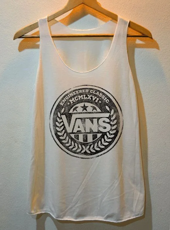 Vans Worn Out Logo Pop Punk Rock Tank Top Vest Ladies Freesize ...