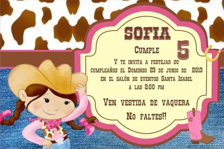 vaquera | Invitaciones | Pinterest