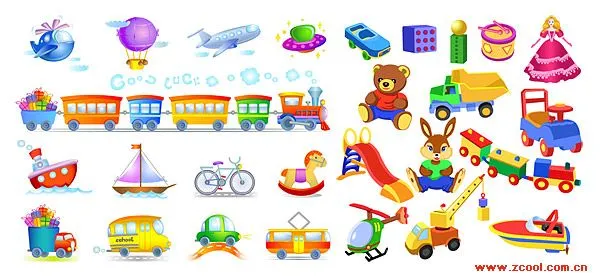 A variety of children's toys vector material Download Free Vector ...