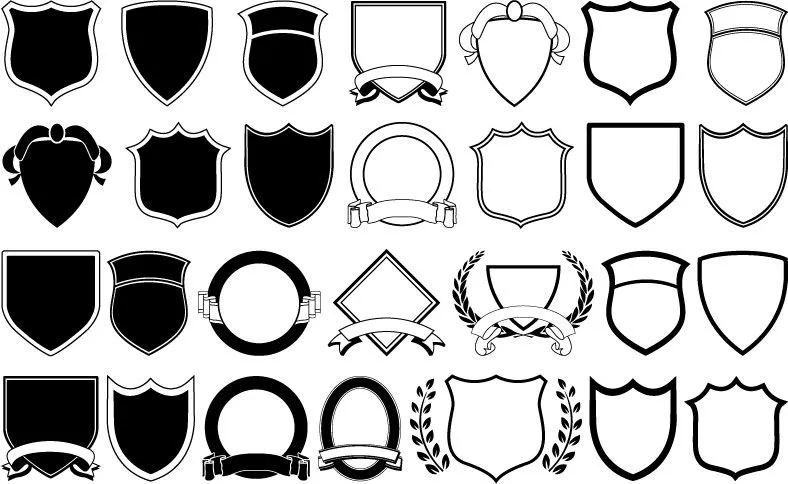 A variety of shield shapes vector Free Vector / 4Vector