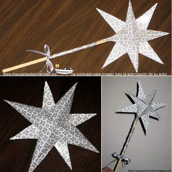Varita mágica echa con una estrella de Navidad - Manualidades ...