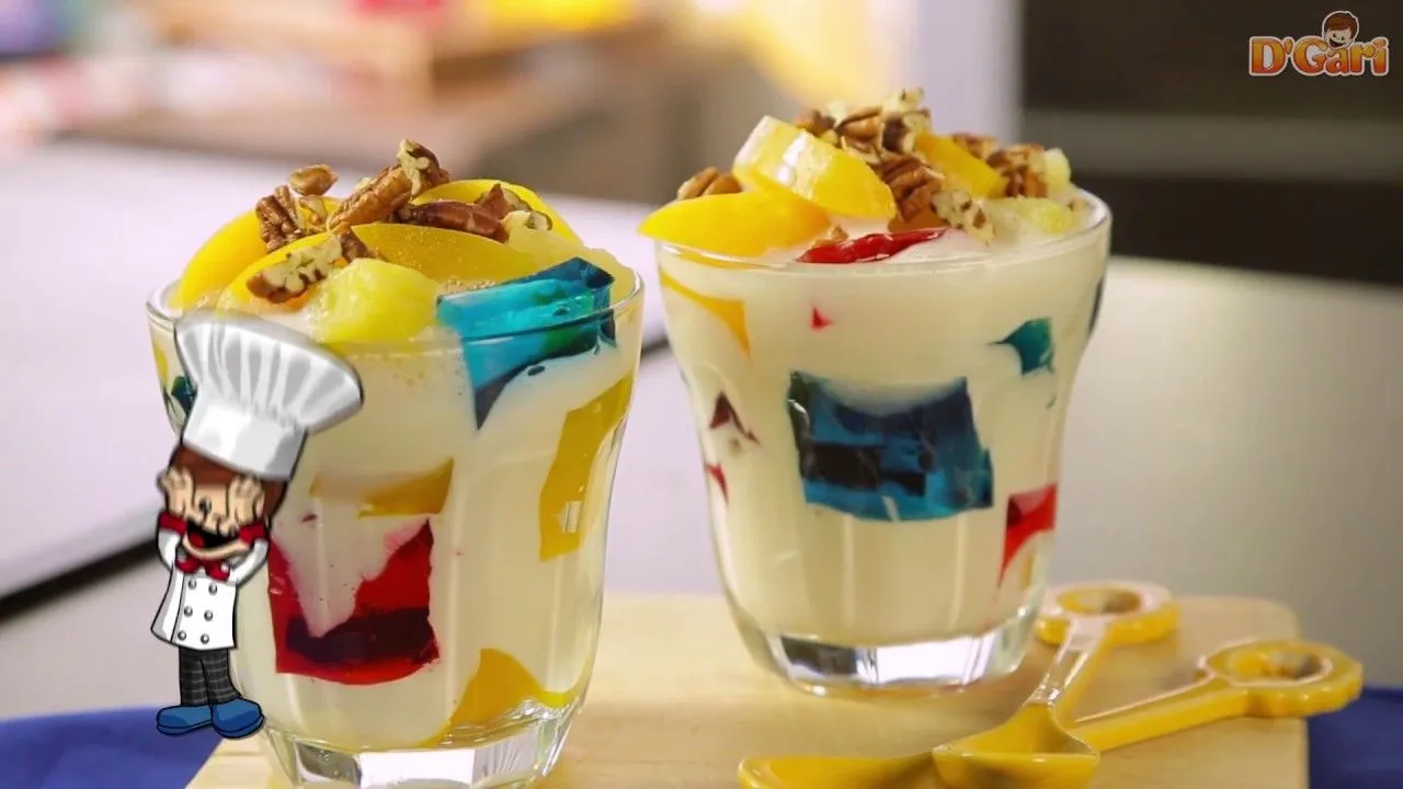 Vasitos con gelatinas de colores y fruta - D'Gari Vasitos con gelatinas de colores y fruta - D'Gari