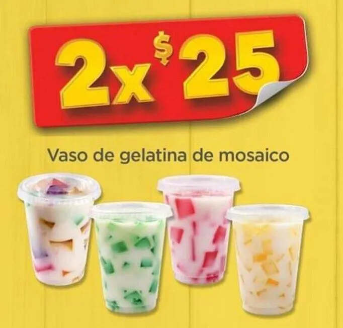 Vaso de gelatina de mosaico x 2 oferta en Bodega Aurrerá Vaso de gelatina de mosaico x 2 oferta en Bodega Aurrerá
