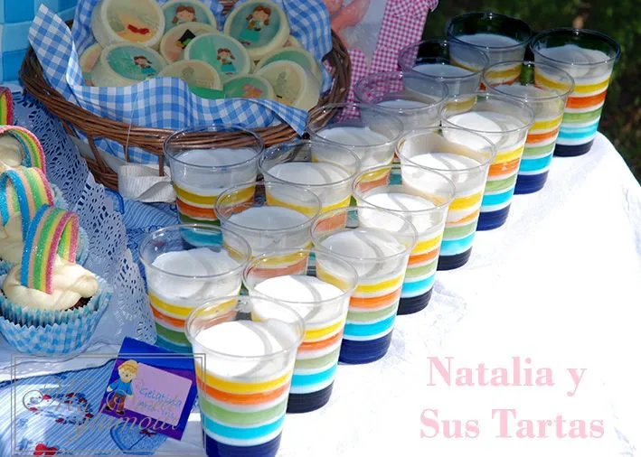 VASOS DE GELATINA ARCOIRIS Y YOGURT | Natalia y sus Tartas