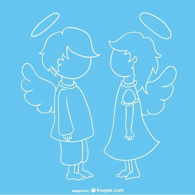 Vector de ángeles simpáticos cara a cara | Descargar Vectores gratis