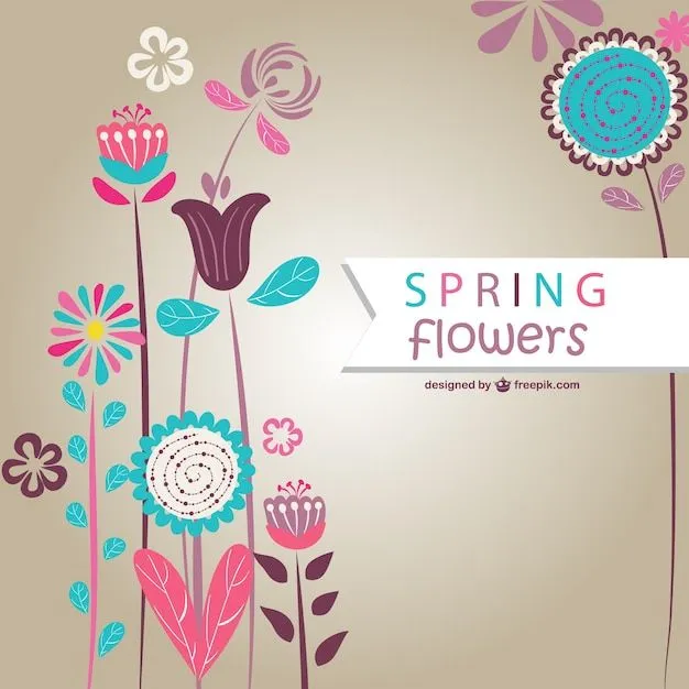 Vector artístico con flores de primavera | Descargar Vectores gratis Vector artístico con flores de primavera | Descargar Vectores gratis