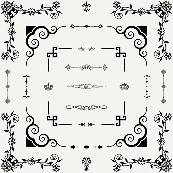 Vector conjunto de elementos florales decorativos horizontales ... Vector conjunto de elementos florales decorativos horizontales ...