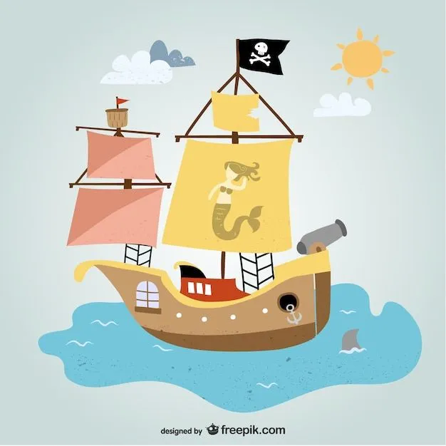 Vector dibujo de barco pirata | Descargar Vectores gratis Vector dibujo de barco pirata | Descargar Vectores gratis