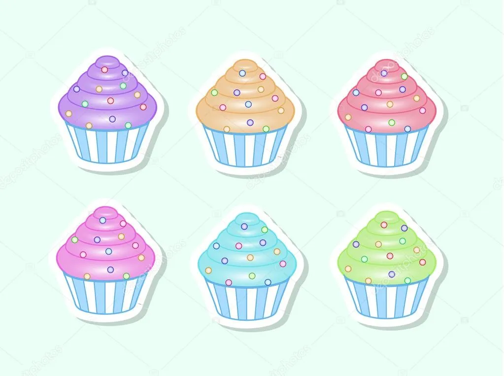 Vector de dibujos animados cupcakes — Vector stock © YasnaTenDP # Vector de dibujos animados cupcakes — Vector stock © YasnaTenDP #