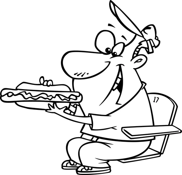 Vector de dibujos animados de deportes fan hombre comiendo un hot ... Vector de dibujos animados de deportes fan hombre comiendo un hot ...