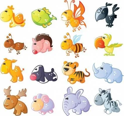 Vector De Dibujos Animados Lindo Animales-dibujos Animados Del ...