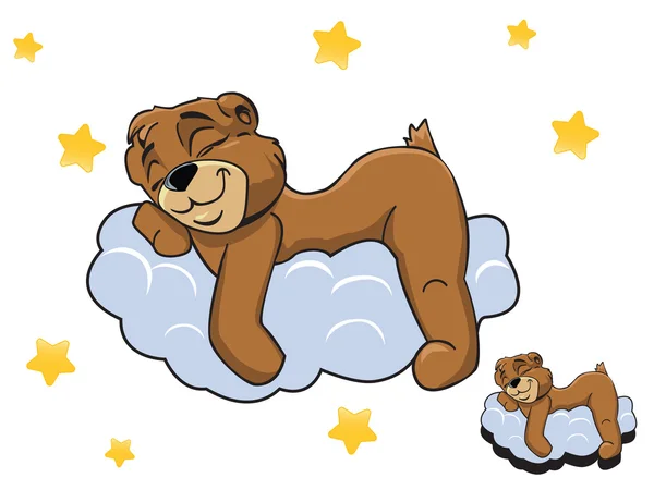 Vector de dibujos animados lindo oso de peluche color durmiendo ... Vector de dibujos animados lindo oso de peluche color durmiendo ...