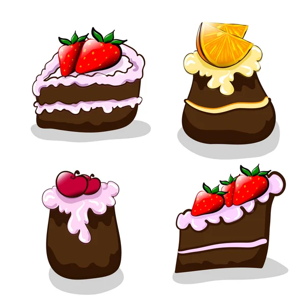 Vector de dibujos animados tortas — Vector stock © Ekatjsha #41944215
