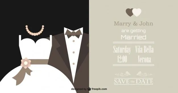 Vector elegante invitación de boda | Descargar Vectores gratis Vector elegante invitación de boda | Descargar Vectores gratis