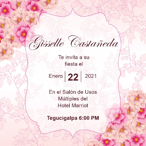 Vector gratis de una tarjeta rosa floreada de 15 años Vector gratis de una tarjeta rosa floreada de 15 años