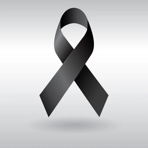 Vector de lazo negro luto y melanoma señal — Vector stock ...