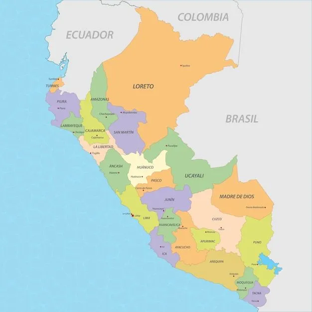 Vector de mapa de perú | Vector Premium