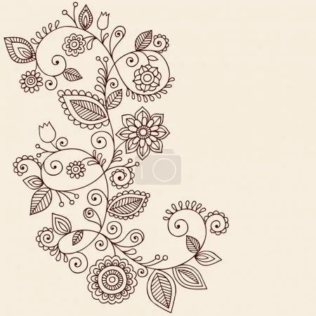 Vector of Tatuaje de henna paisley flores y enredaderas doodles vector Vector of Tatuaje de henna paisley flores y enredaderas doodles vector