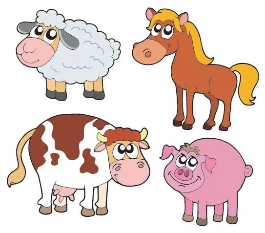 Vector de palabras clave gran cerdo cordero caballo vaca ... Vector de palabras clave gran cerdo cordero caballo vaca ...