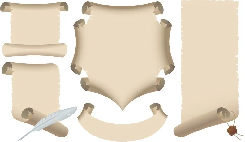 Vector de pergaminos antiguos | Diseño, ilustraciones vectoriales ... Vector de pergaminos antiguos | Diseño, ilustraciones vectoriales ...