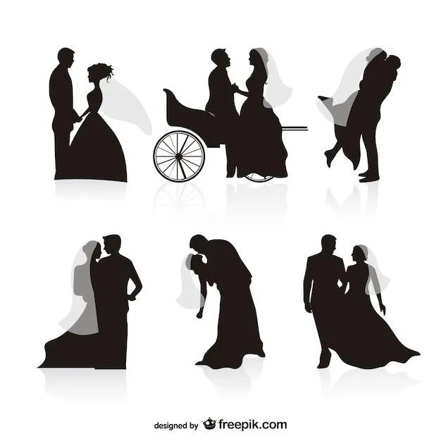 vector silueta de la boda | Descargar Vectores gratis