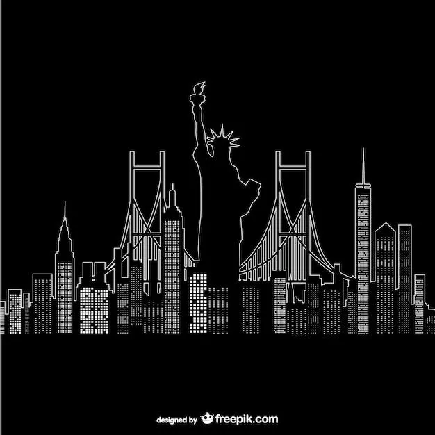 Vector Nueva York de noche | Descargar Vectores gratis