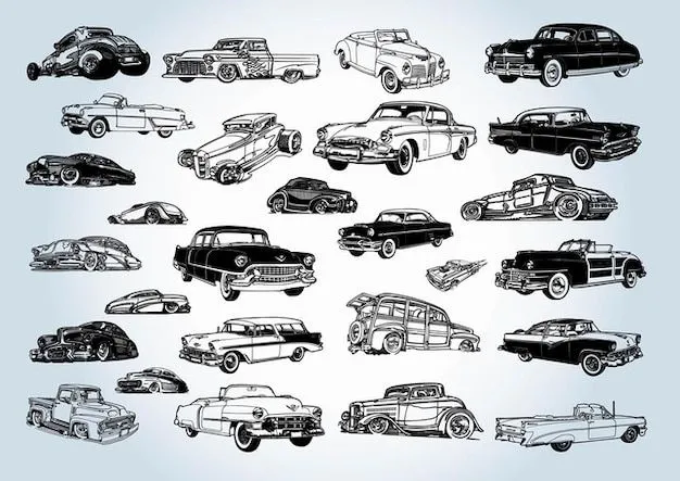 vectores de coches antiguos | Descargar Vectores gratis
