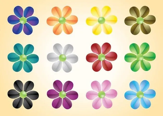 vectores de flores de colores | Descargar Vectores gratis vectores de flores de colores | Descargar Vectores gratis