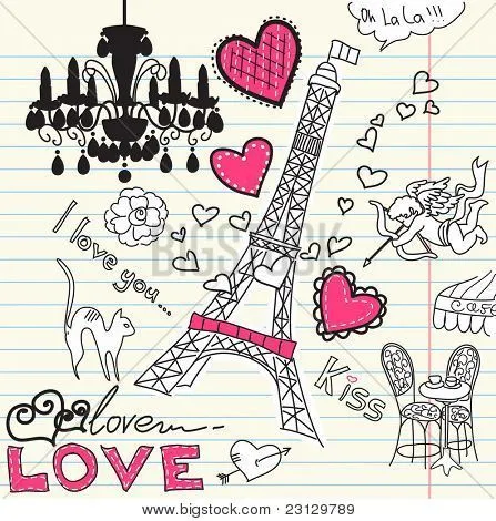 Vectores y fotos en stock de AMOR en París garabatos | Bigstock