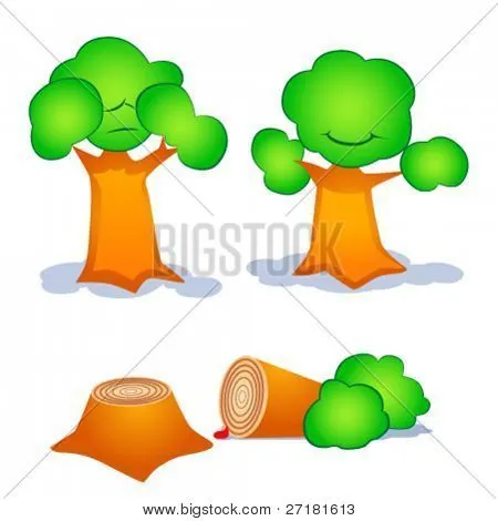 Vectores y fotos en stock de árboles de dibujos animados vector ...