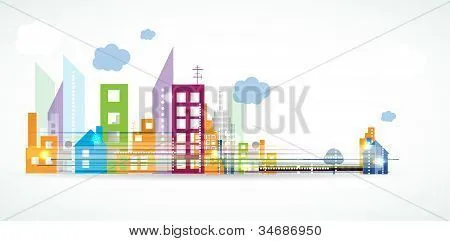 Vectores y fotos en stock de Ciudad paisaje Inmobiliaria Vector ...