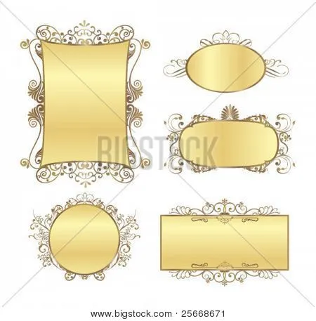 Vectores y fotos en stock de colección de plantillas Vintage ...