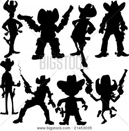 Vectores y fotos en stock de Conjunto de siluetas de vaquero de ... Vectores y fotos en stock de Conjunto de siluetas de vaquero de ...