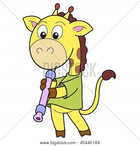 Vectores y fotos en stock de Dibujos animados jirafa jugando un ...