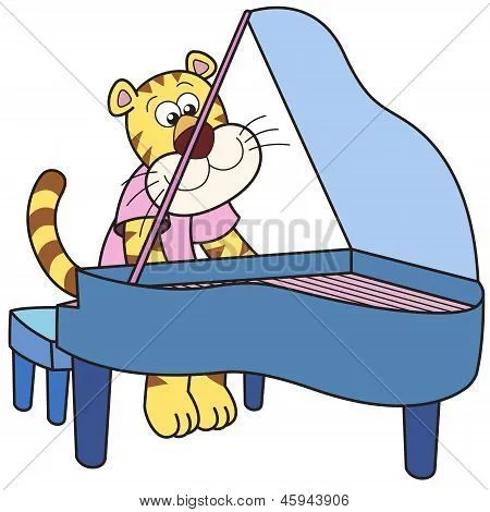 Vectores y fotos en stock de Dibujos animados tigre tocando el ...