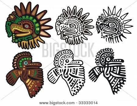 Vectores y fotos en stock de Glifos Mayas, dioses del águila ...