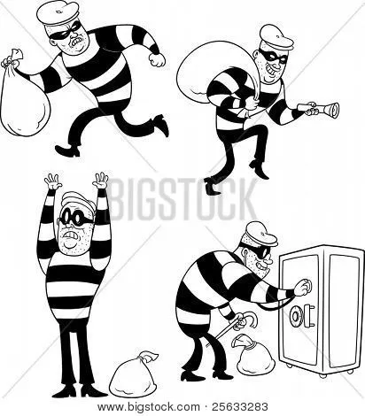 Vectores y fotos en stock de Cuatro imágenes de un ladrón de ...