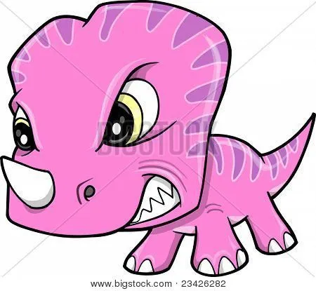 Vectores y fotos en stock de Lindo bebé enojado Rosa Triceratops ...