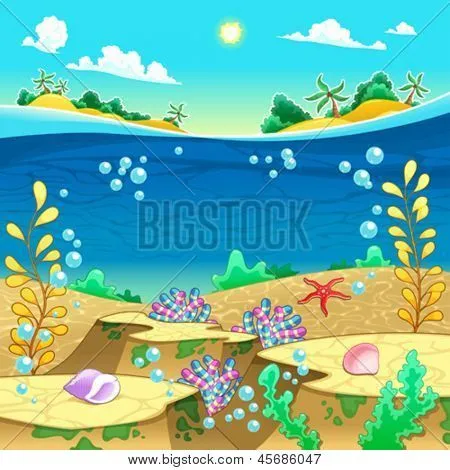 Vectores y fotos en stock de Bajo el mar. Ilustración vectorial y ... Vectores y fotos en stock de Bajo el mar. Ilustración vectorial y ...
