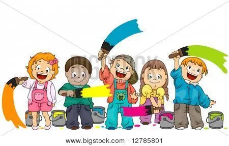 Vectores y fotos en stock de Los niños pintura - Vector | Bigstock