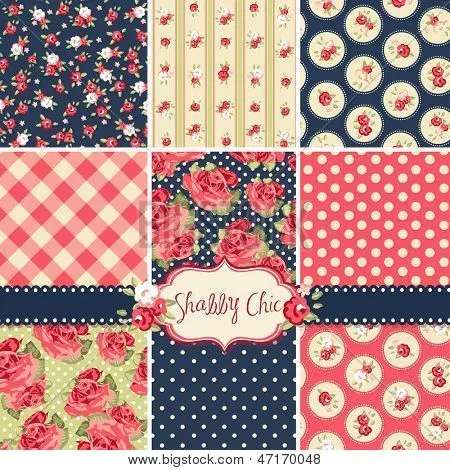Vectores y fotos en stock de Shabby Chic Rose patrones y fondos ...