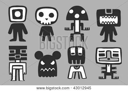 Vectores y fotos en stock de Siluetas de monstruos divertidos ...